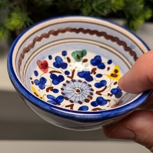 Hand Made And Painted Dipping Bowl.